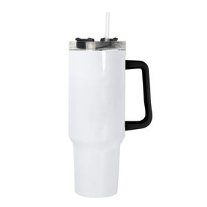 Expédition immédiate, vente flash : Gobelet isotherme en acier inoxydable de 40 oz, sublimation, avec poignée, pour café, voyage, écologique, 24h - Product Image 3