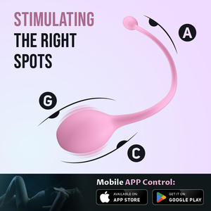 Vibromasseur œuf vibrant connecté à l'application, boules de Kegel, stimulation du point G, entraînement vaginal et anal, jouet sexuel en silicone pour femmes et couples - Product Image 2
