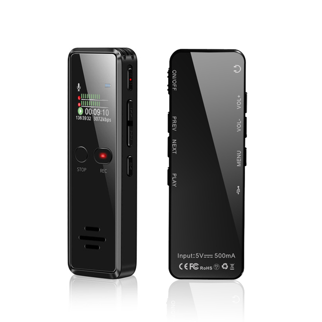 V90C Small Digital Voice Activated Recorder Dictaphone Long Distance Audio Recording MP3 Player Noise Reduction WAV Record
