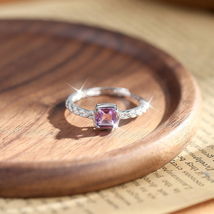 9 Factory Bezel 5mm Princess Cut Natural Stone <b>Adjustable</b> <b>Rings</b> Minimalist 925 Sterling <b>Silver</b> Daily Wear Fine Jewelry - Product Image 5
