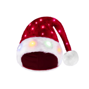 Bonnet en tricot jacquard d'hiver personnalisé en gros avec pompon, bonnets de Noël à LED, bandeaux pour fête du Nouvel An - Product Image 2