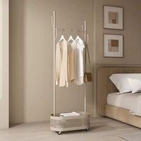 Porte-manteau sol suspendu or luxe métal salon mobile arbre support maison stockage Organisation vêtements porte-manteau avec roue