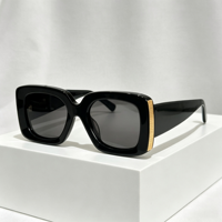 Lunettes de soleil unisexes vintage rétro de haute qualité, légères, de forme carrée, avec verres dégradés, monture intégrale, protection UV, en acétate, pour l'extérieur