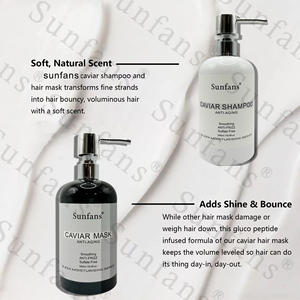 Ensemble de soins capillaires à l'extrait de caviar de haute mer biologique, shampooing et après-shampooing hydratants et nourrissants pour réparer les cheveux - Product Image 5