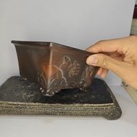 Pot à Bonsaï Yixing en Sable Violet de Haute Qualité, Fait Main, Style Antique, avec Design Pieds en Nuage