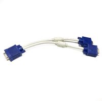 Cable divisor VGA de 15 pines para proyector de TV, adaptador macho a 2 hembra Dual de Monitor Y de 20cm