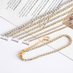 Aceworks Cadena de Acero Inoxidable con Garras de Diamante, Cadena de Oro al Vacío con Diamantes, Cadena de Tenis DIY para Collar y Pulsera - Product Image 3