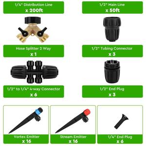 Sistema de riego por goteo con tubería de 1/2 pulgada, fácil de instalar, para jardín, patio, plantas en maceta y flores - Product Image 5