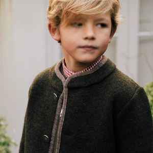 Enfants classique laine veste avec garniture garçons filles automne <span class=keywords><strong>hiver</strong></span> vêtements d'extérieur manteaux enfants espagnol Boutique vêtements - Product Image 3