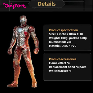 Figuras de Acción de Iron Man de 7 Pulgadas de Zd Toys, Edición del 10.º Aniversario de Marvel -Versión Luminosa- con Luz en el Pecho (LED MK5) Escala 1/10 - Product Image 3