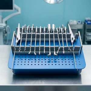 Juego de Instrumentos Quirúrgicos Profesionales para Artroscopia con Bandeja de Esterilización Azul, Punzones de Acero Inoxidable para Cirugía de Articulaciones - Product Image 1