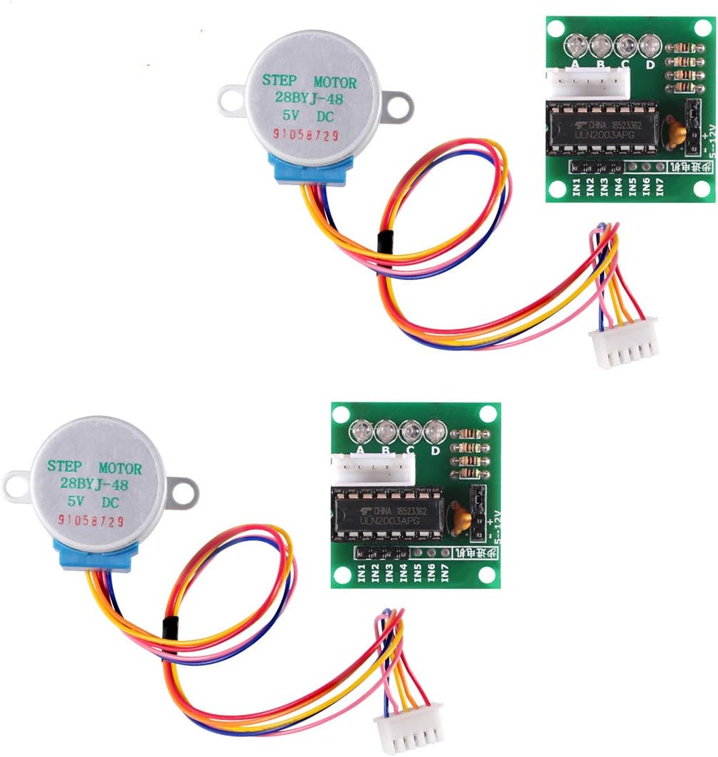 ANGEEK 5 pièces. 5 V 28BYJ-48 ULN2003 Moteur pas à pas avec carte de