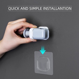 Montaggio a parete nessuna perforazione pasta autoadesivo adesivo a mano titolare soffione doccia con la sfera del bagno asciugamano <span class=keywords><strong>gancio</strong></span> - Product Image 3