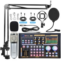 Carte son professionnelle USB, mélangeur de microphone, amplificateur audio multicanal, filtre audio en direct, ensemble complet 5.0 1500-1999mAh 4 appareils
