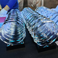 Trophée en cristal K9 de haute qualité, gravé au laser, étanche, imprimé UV, avec base noire, pour la vente en gros