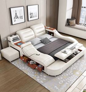 Lit Intelligent Multifonctionnel en Cuir, Meuble de Chambre Moderne, Lit King Size avec Fonction Massage - Product Image 3