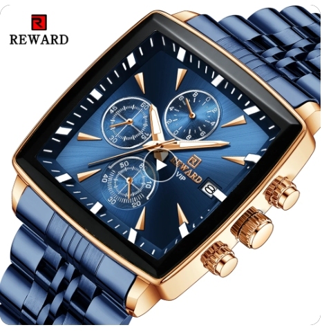 REWARD Vip RD81100M 81100 Hot Sale Waterproof Men Quartz Watch Wholesale Chronograph Classic Square Wristwatch for Men Relojes