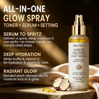 VENTE FLASH Sérum en spray double couche à la truffe blanche italienne, soin vegan, hydratant léger pour le visage, sérum éclatant pour une peau radieuse
