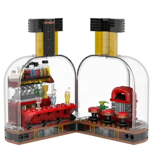 MOC4107 City Bar in the bottle with bar counter goblet Building Block sets blocks home decoration christmas toys mould king