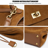 main en cuir véritable daim personnalisé pour femmes Matte Nubuck Totes Borse in Pelle Scamosciata Professional Lady Satchel