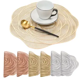 New Product Rose Gold Placemat Hotel Wedding Elegant Table Mat Pvc Placemat