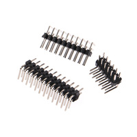 Connecteur double rangée, pas de 2,0 mm, broches coudées à 90 degrés, cuivre nickelé, longueur 14,5 mm, pour produits numériques 3C