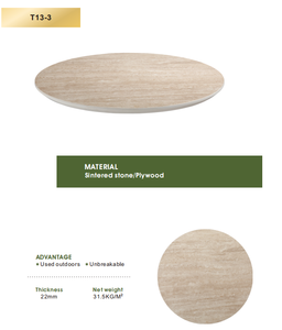Plateau de table en pierre frittée aspect travertin, 22 mm d'épaisseur, durable et écologique pour restaurants, cafés, hôtels et tables d'extérieur - Product Image 6