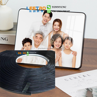 Bahan Plastik PVC Lembut, Strip Pinggiran Bingkai Foto Bentuk U Warna Emas Mengkilap, Strip Pinggiran PVC Warna Emas