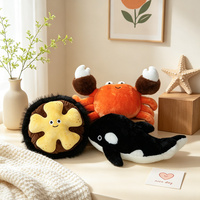 4 Styles Morgan Ocean Plush Toy Crab Killer Whale Anglerfish Sea Urchin Soft Marine Animal Stuffed Doll Custom OEM Kids Ocean