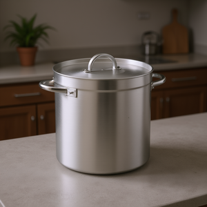 Pentola Dritta in Alluminio con Coperchio 10 Qt, Pentola per Zuppa di Grande Capacità con Doppio Manico, Design Minimalista - Product Image 3