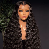 Perruque Lace Frontale en Cheveux Humains Bouclés Ondulés Profonds HD 13x6 Transparente Densité 250, 30-34 Pouces, Perruques Lace Front en Cheveux Humains 13x4
