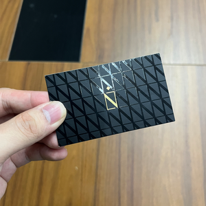 Tùy chỉnh thiết kế đã ghé thăm thẻ kinh doanh thẻ in lá vàng dập thẻ giấy đen dập nổi với logo riêng - Product Image 1