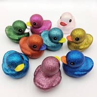 Canard scintillant OEM personnalisé Canard en caoutchouc de 4 pouces Canard pailleté flottant pour vente en gros