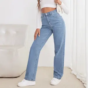 Women's Streetwear Wide Leg Cargo Pants High Waist Vintage Straight Women loose Trousers ladies multi pocket overalls jeans