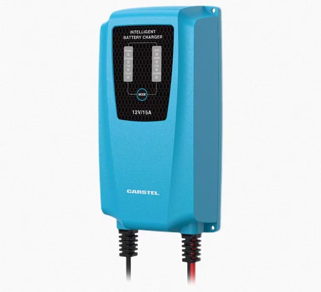 Carstel 15A Intelligent Portable Lifepo4 Battery Charger AC 220-240V DC 12V Built-in Cables