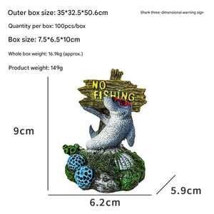 Accessoires d'aquarium en résine 3D écologiques : Décorations de dessin animé pour aquarium, signe d'avertissement pieuvre et poisson-clown, corail décoratif - Product Image 5