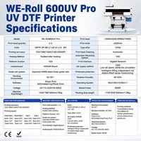 УФ-принтер A1 Roll-to-Roll DTF шириной 620 мм для массового производства этикеток, оптовая продажа, доставка DDP в США и Канаду