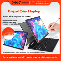 Prix usine 14 pouces 3.40Ghz processeur Intel 16GB RAM IPS 2-en-1 tablette ordinateur portable détachable anglais pour l'éducation commerciale élégant