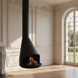 Chimenea <span class=keywords><strong>de</strong></span> <span class=keywords><strong>Leña</strong></span> Suspendida <span class=keywords><strong>de</strong></span> Alta Gama, Personalizada, para Interiores, con Diseño Contemporáneo, para Calefacción, Ideal para Sala <span class=keywords><strong>de</strong></span> Estar - Product Image 1