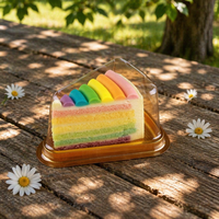 Boîte à gâteau triangulaire individuelle en plastique transparent, conteneur jetable pour tranches de cheesecake, emballage alimentaire de qualité pour mousse, pâtisserie et desserts