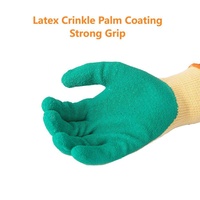 Guantes de Seguridad de Látex Arrugado CE EN388, Guantes de Protección Resistentes al Desgaste con Puño Elástico Tejido para Reparación Automotriz y Tareas Domésticas