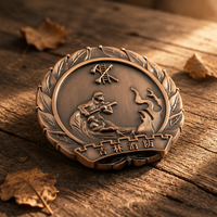 Pièce commémorative personnalisée avec logo, pièce de défi personnalisée en alliage de zinc moulé sous pression, pièce de collection en métal plaqué cuivre antique