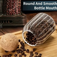 Bocaux alimentaires en verre borosilicate transparent avec couvercles en liège, personnalisables avec logo client, pour thé, noix, bonbons, service et stockage hermétique en cuisine