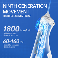 Hydropulseur à jet dentaire électrique portable IPX7 étanche 320ml Irrigateur buccal sans fil rechargeable par USB Irrigateur buccal