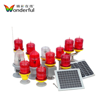Feu de signalisation d'obstruction aérienne solaire à LED clignotant, angle de faisceau 360°, indice de protection IP65, émission rouge, pour navigation maritime et aérienne AR111