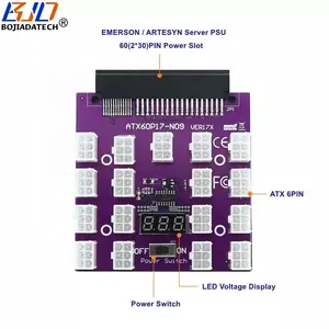 17 Ports 12 V ATX PCIe 6 Pin Verbinder Auslassbrett Adapter für EMERSON ARTESYN 7001606-J000 /J002 Server PSU Stromversorgung