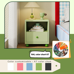 <span class=keywords><strong>Comodino</strong></span> Moderno in Acciaio con Angoli Arrotondati <span class=keywords><strong>per</strong></span> Bambine, Tavolino da Notte <span class=keywords><strong>per</strong></span> Bambini con Design Anti-Ribaltamento e Colori Delicati - Product Image 4