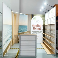 Stand d'exposition modulaire en aluminium durable avec impression personnalisée, étagère modulaire pour événements, présentoir portable en panneau rainuré