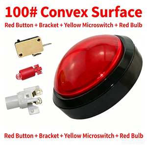Pulsante Rotondo Illuminato da 100mm, Pulsante per Console di Gioco, Pulsante Convesso per <span class=keywords><strong>Quiz</strong></span>, Pulsante a Ritorno Automatico - Product Image 3