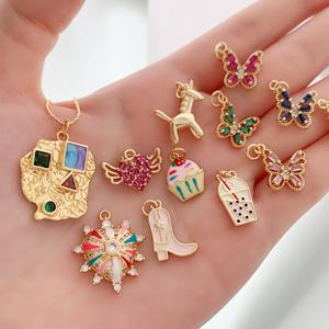 Collar <span class=keywords><strong>de</strong></span> mariposa bonito para niños, collar con colgante <span class=keywords><strong>de</strong></span> corazón <span class=keywords><strong>de</strong></span> <span class=keywords><strong>pastel</strong></span>, Collar chapado en oro <span class=keywords><strong>de</strong></span> 18K, regalos <span class=keywords><strong>de</strong></span> moda - Product Image 2